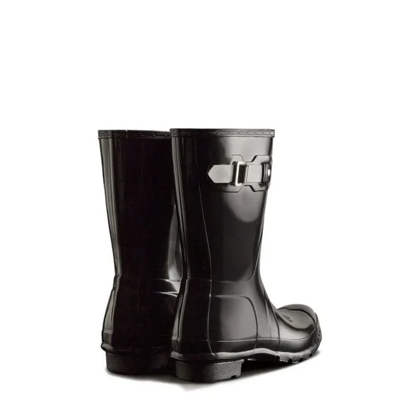 Hunter Women's Original Short Gloss Rain Boots Size 7 US Black - Picture 3 of 5